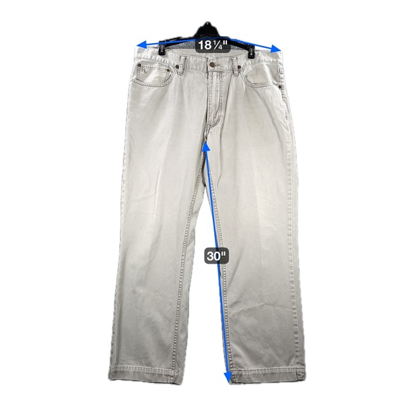 Polo Ralph Lauren‎ Pants Mens 36x30 Gray Flat Front Pockets Cotton #AB991 - Picture 7 of 9